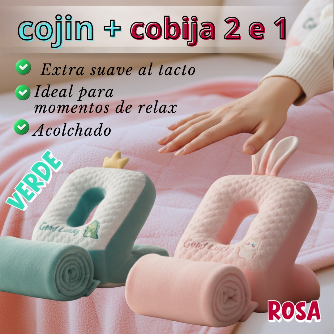 COJIN ULTIFUNCIONAL + COBIJA DESCANSO🩷